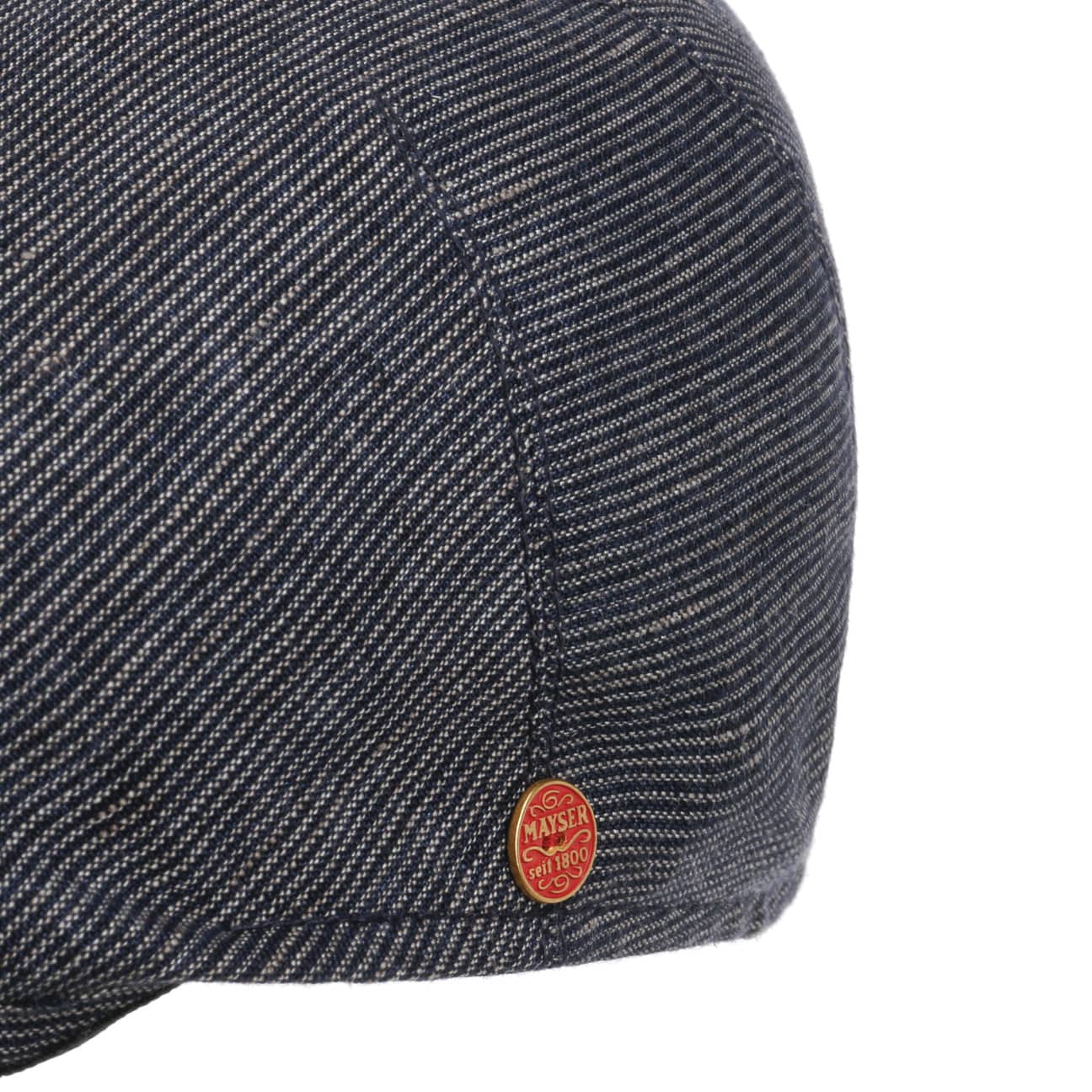 Sidney Linen Stripes Flat Cap by Mayser - JJ Hat Center ®