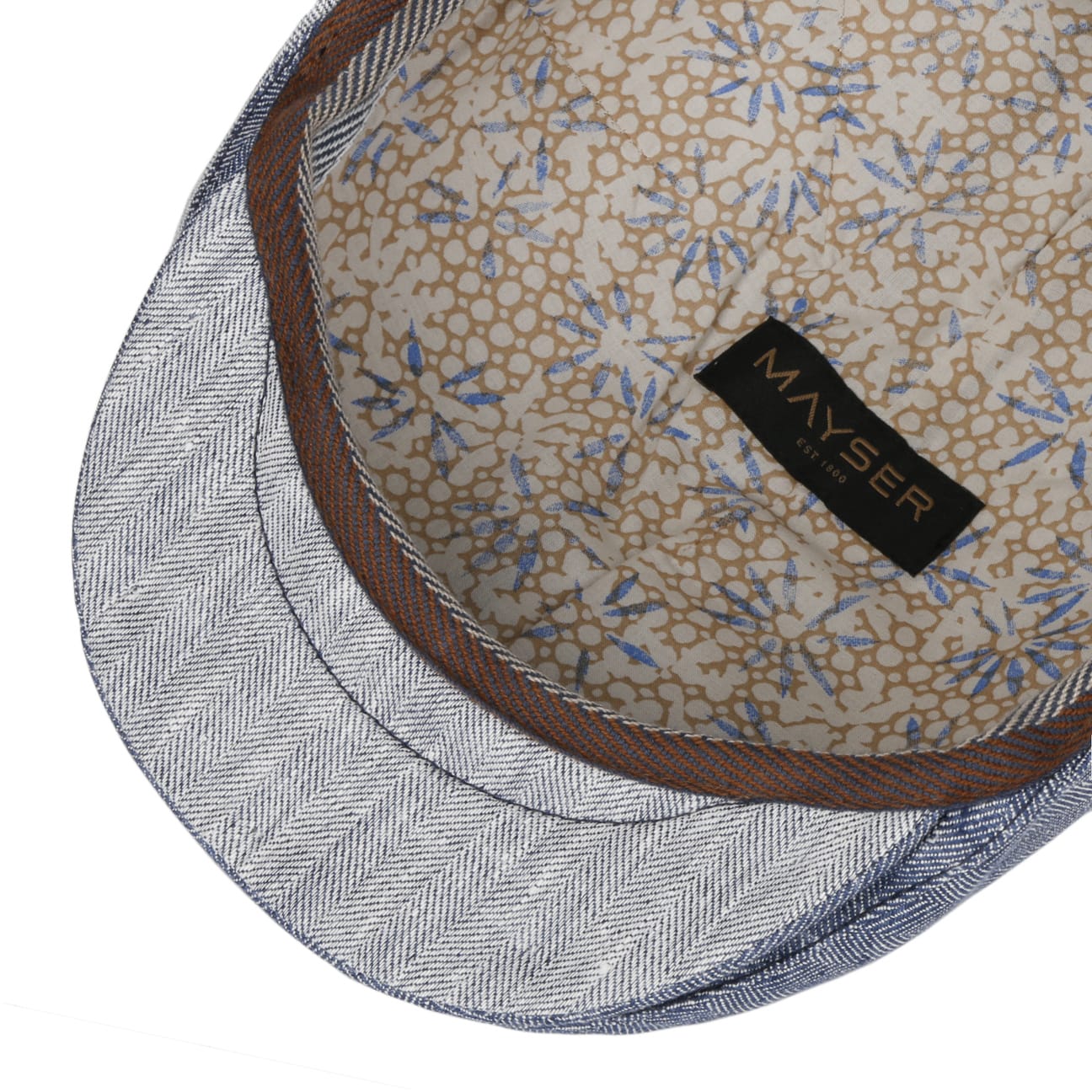 Jasper Twotone Linen Flat Cap by Mayser - JJ Hat Center ®
