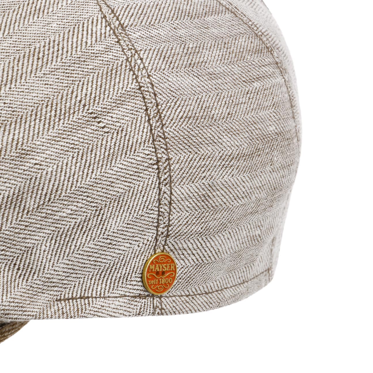 Jasper Twotone Linen Flat Cap by Mayser - JJ Hat Center ®