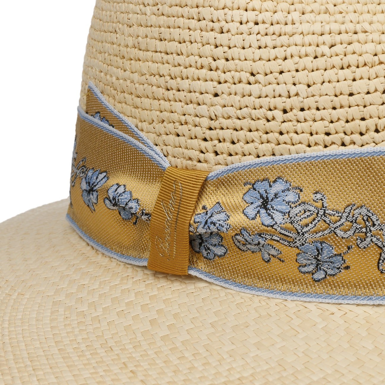 Reverse Crown Flower Straw Hat by Borsalino - JJ Hat Center ®