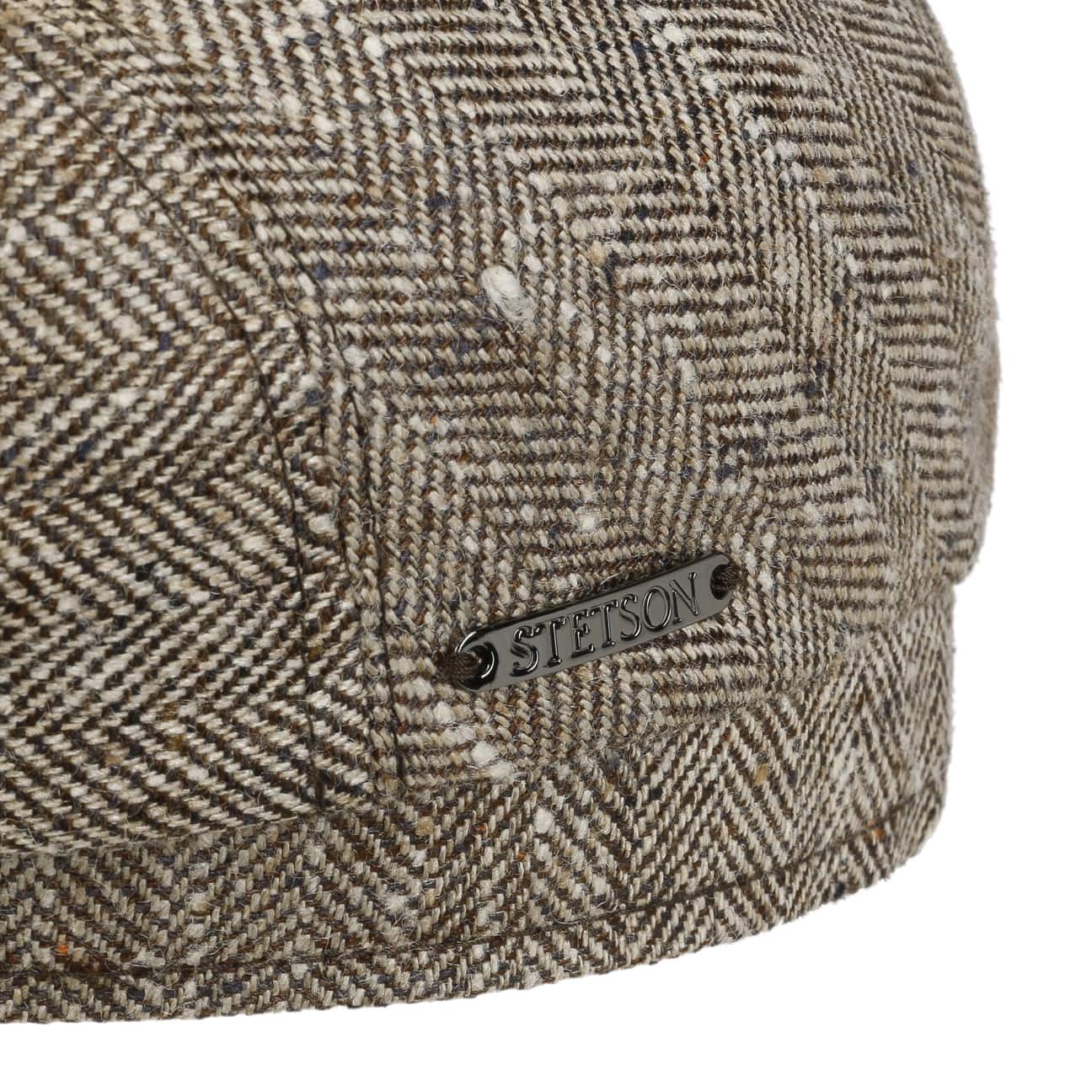 Tweed Herringbone Driver Flat Cap by Stetson - JJ Hat Center ®