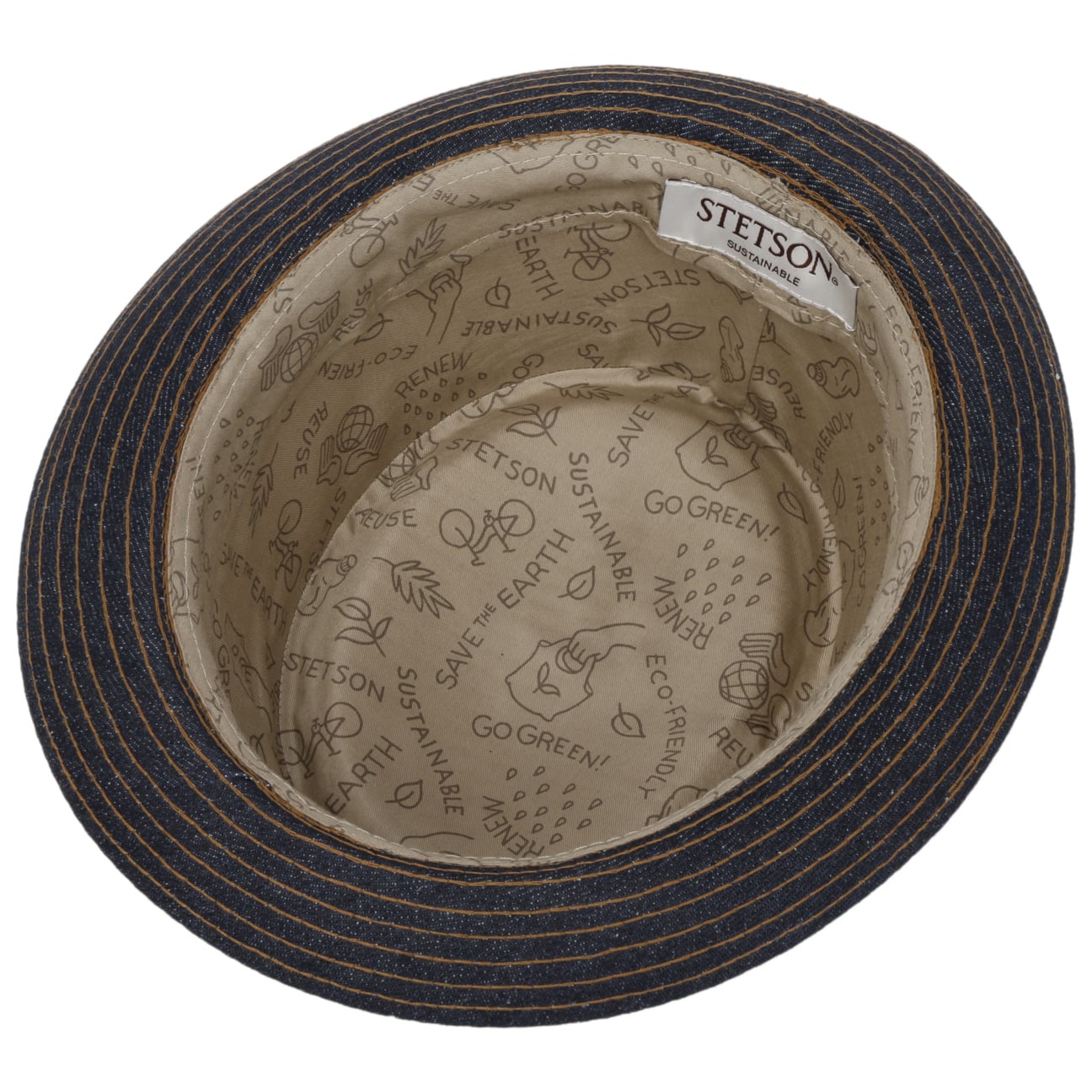 Sustainable Pork Pie Denim Hat - JJ Hat Center ®