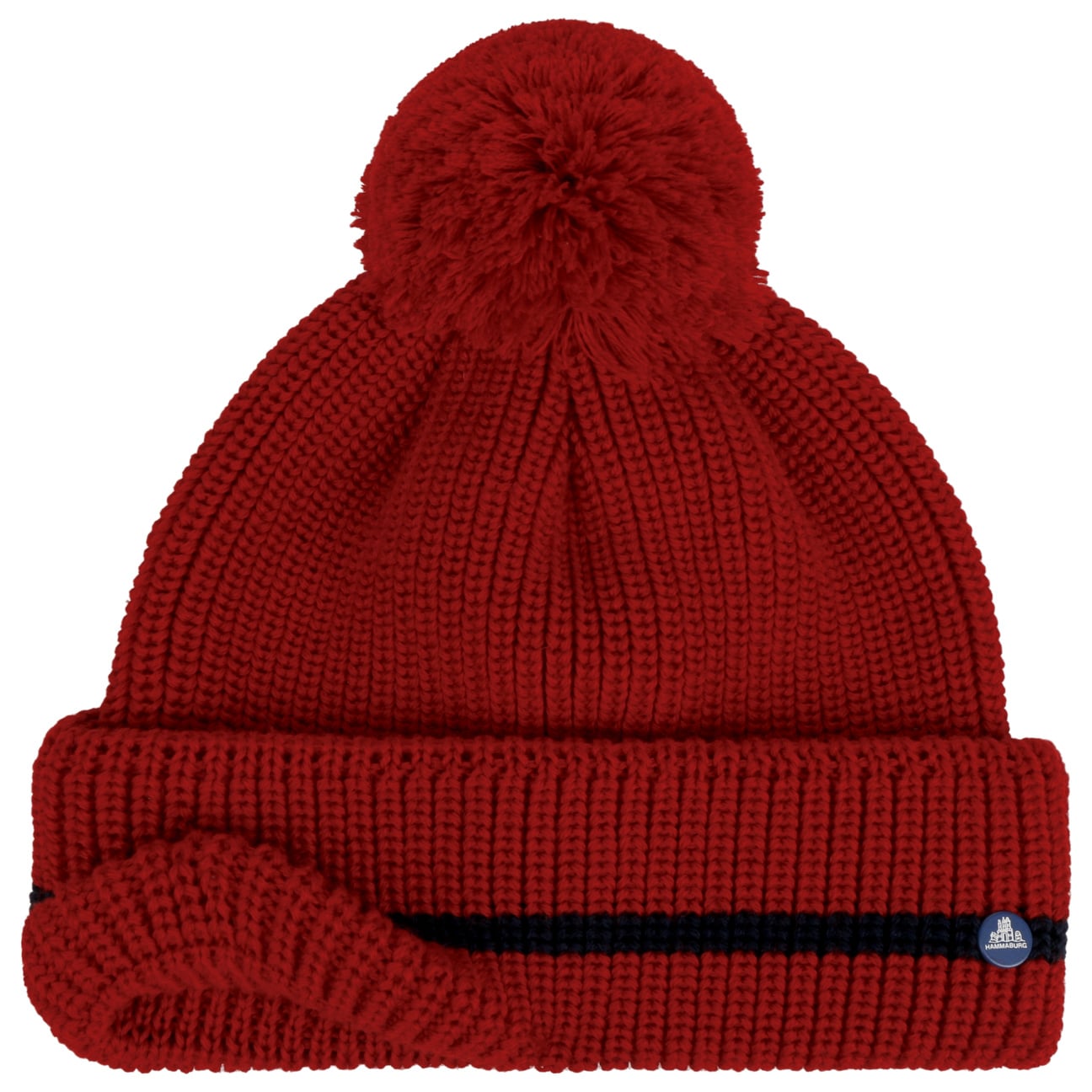 Striped Cuff Pompom Hat - JJ Hat Center ®
