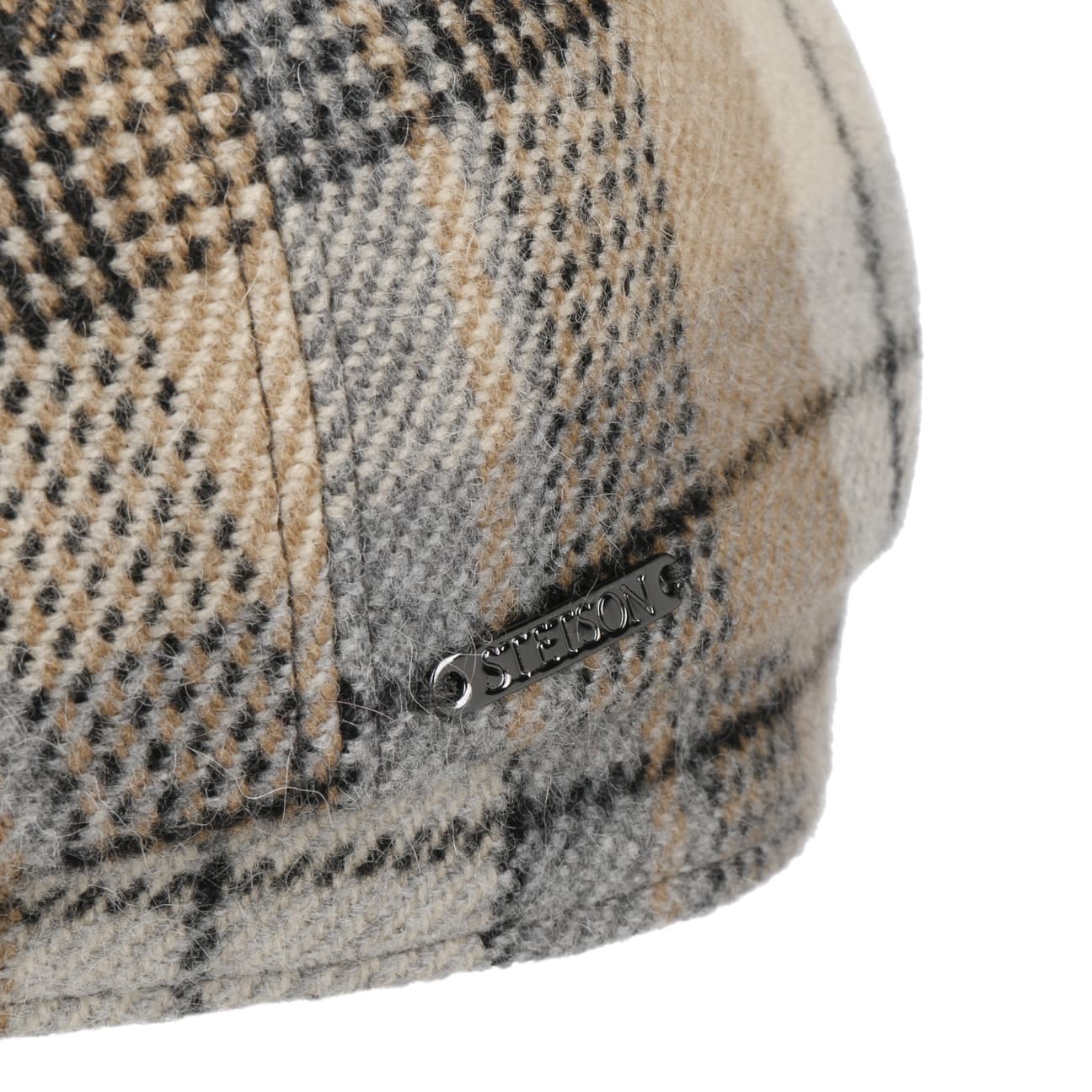 Hatteras Alpaca Wool Check News Boy Cap by Stetson - JJ Hat Center ®