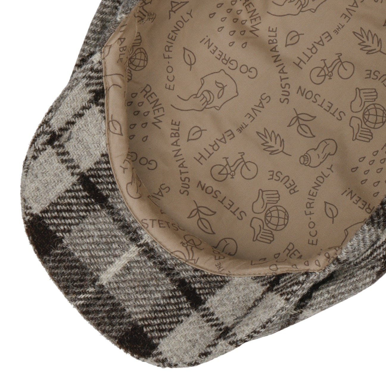 Undyed Harris Tweed Driver Flat Cap by Stetson - JJ Hat Center ®