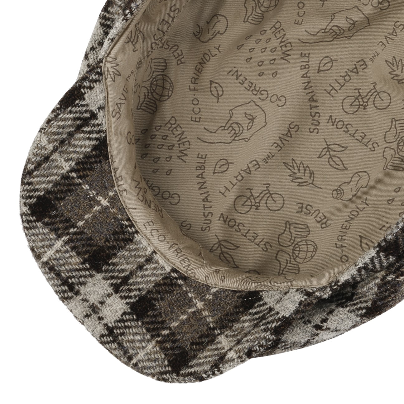 Undyed Harris Tweed Driver Flat Cap - JJ Hat Center ®