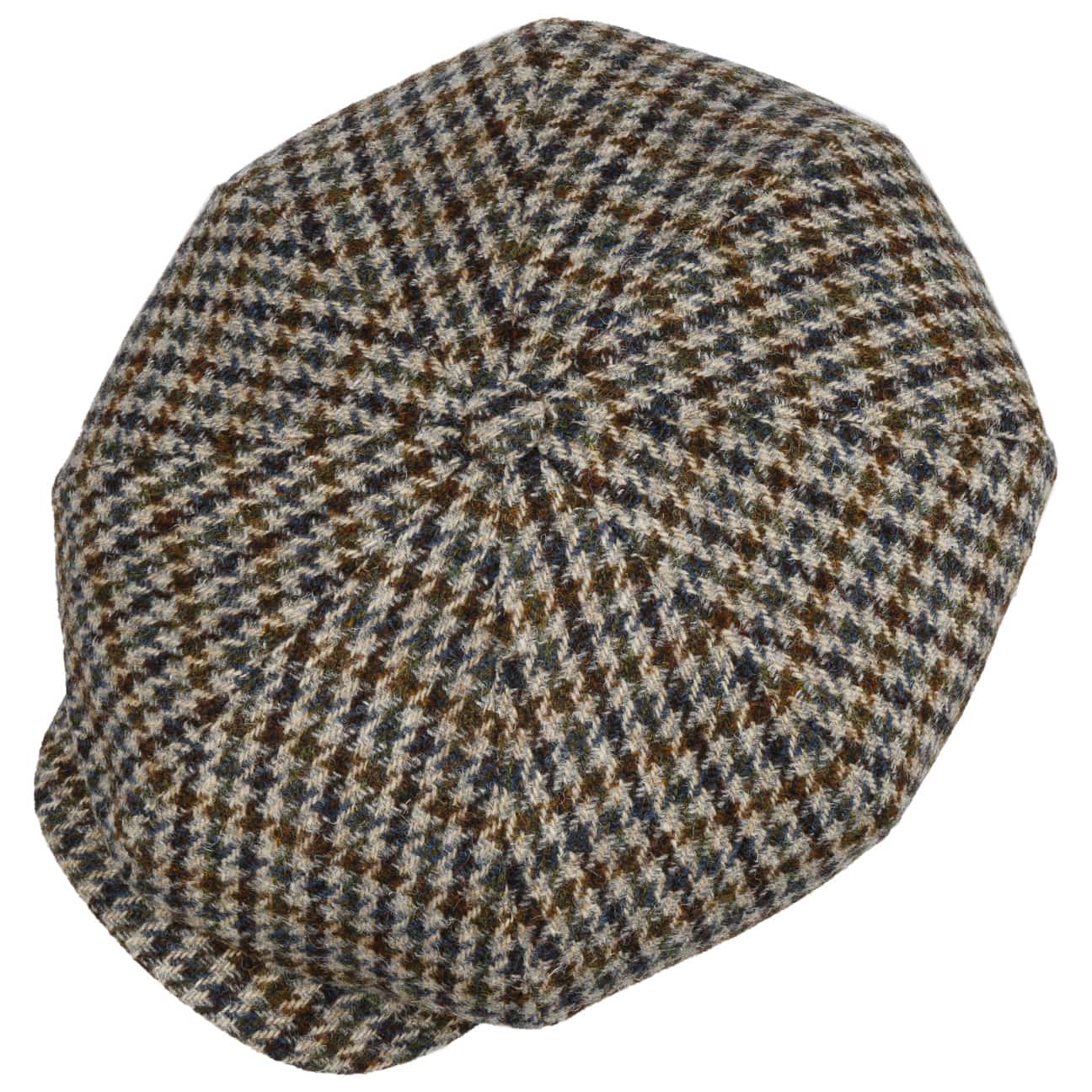 Harris Tweed Houndstooth News Boy Cap