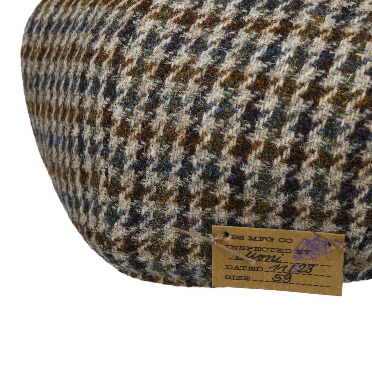 Harris Tweed Houndstooth News Boy Cap
