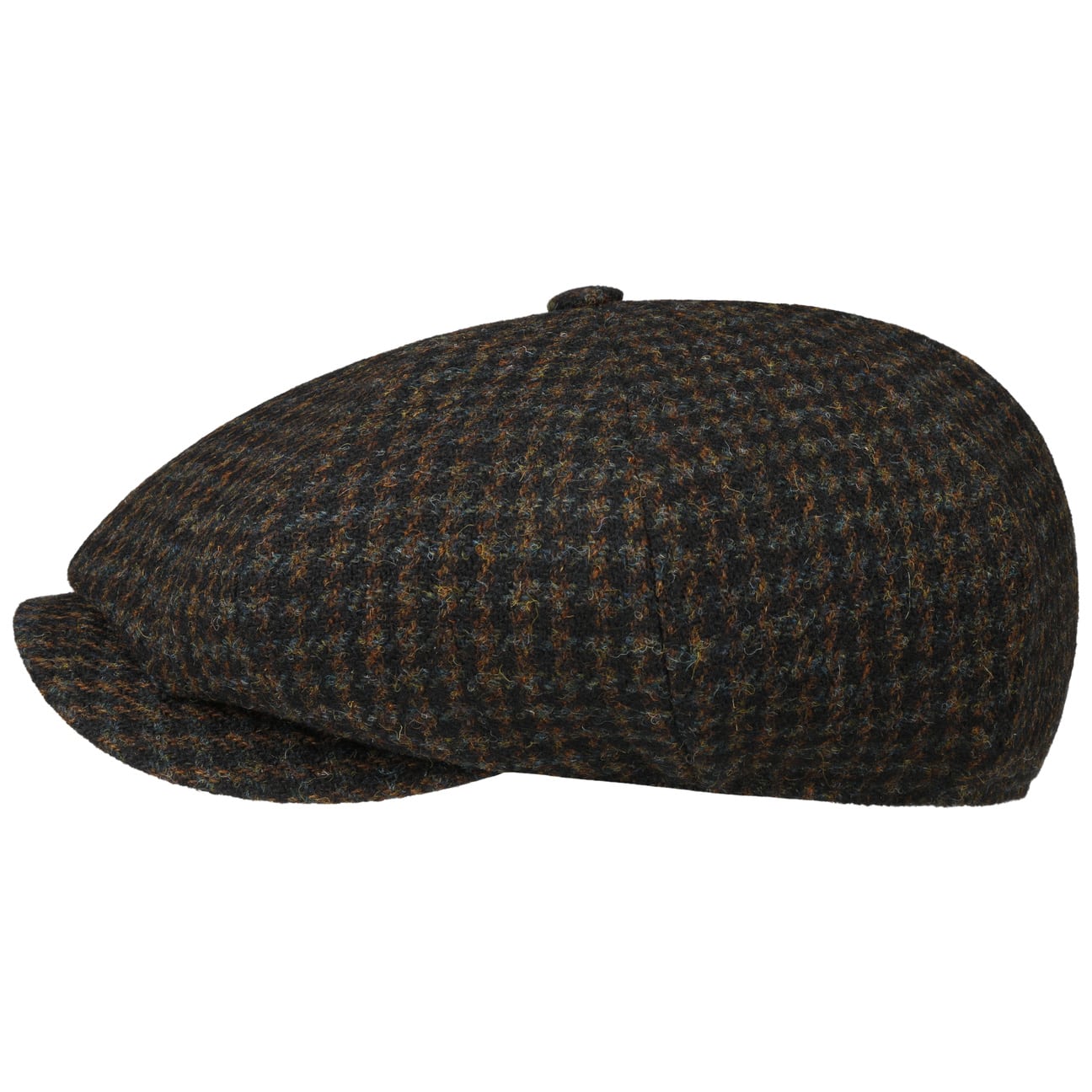Harris Tweed Houndstooth News Boy Cap