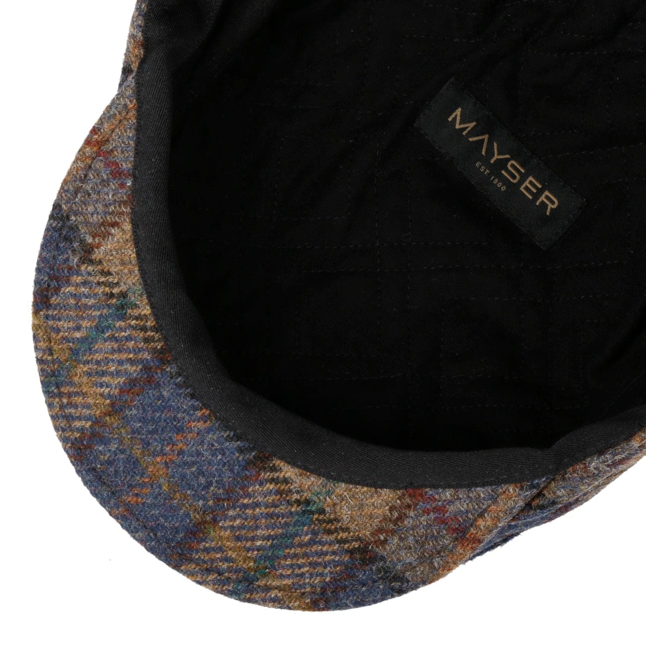 Frankie Soft Check Shetland Flat Cap by Mayser - JJ Hat Center ®