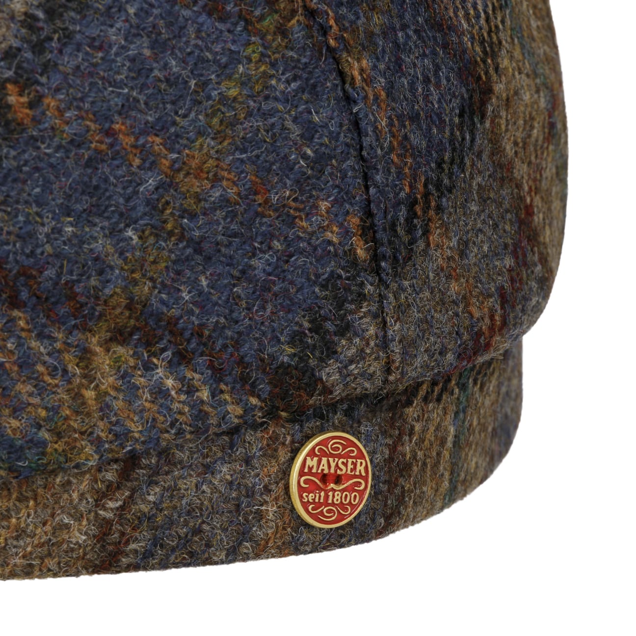 Frankie Soft Check Shetland Flat Cap by Mayser - JJ Hat Center ®