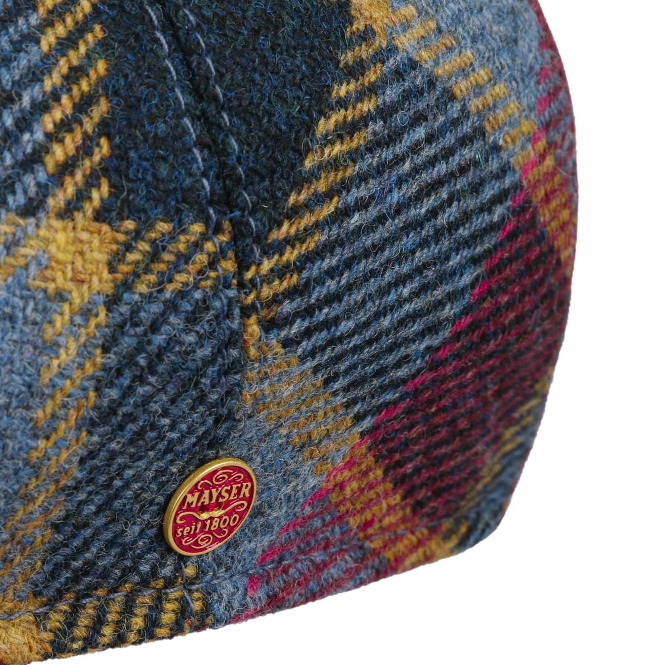 Sidney Big Colour Check Flat Cap by Mayser - JJ Hat Center ®