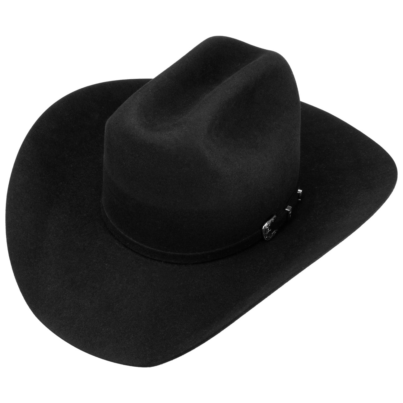 Western Silver Buckle Woolfelt Buffalo Pinch - JJ Hat Center ®