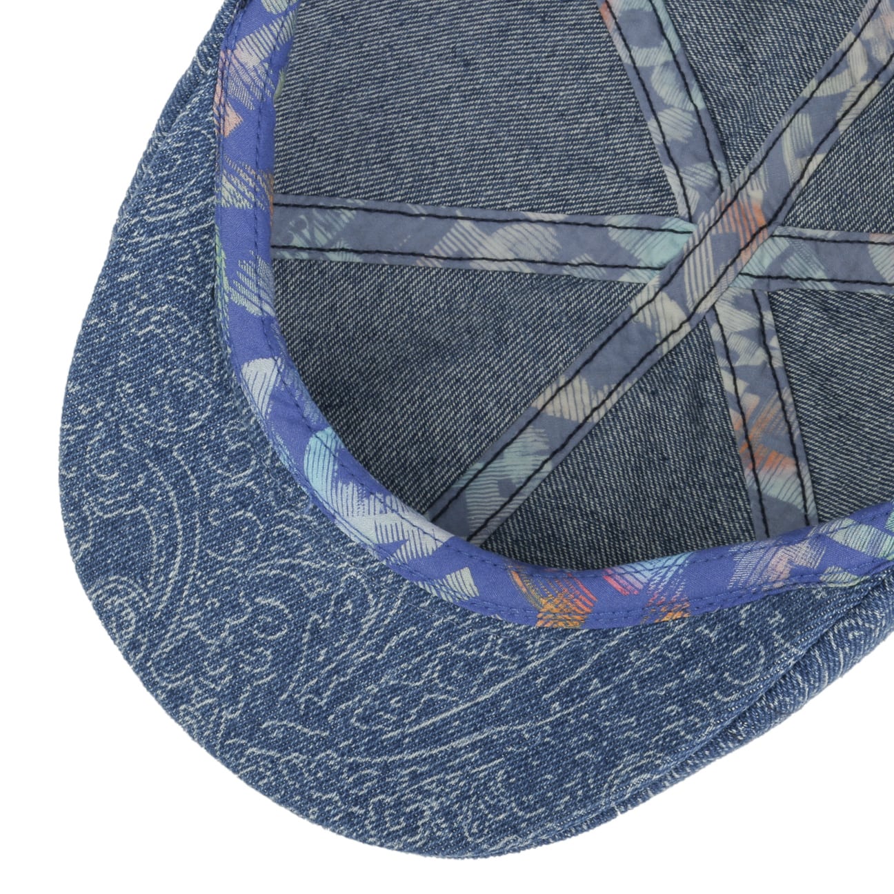 Texas Denim Paisley Festival Flat Cap by Stetson - JJ Hat Center ®