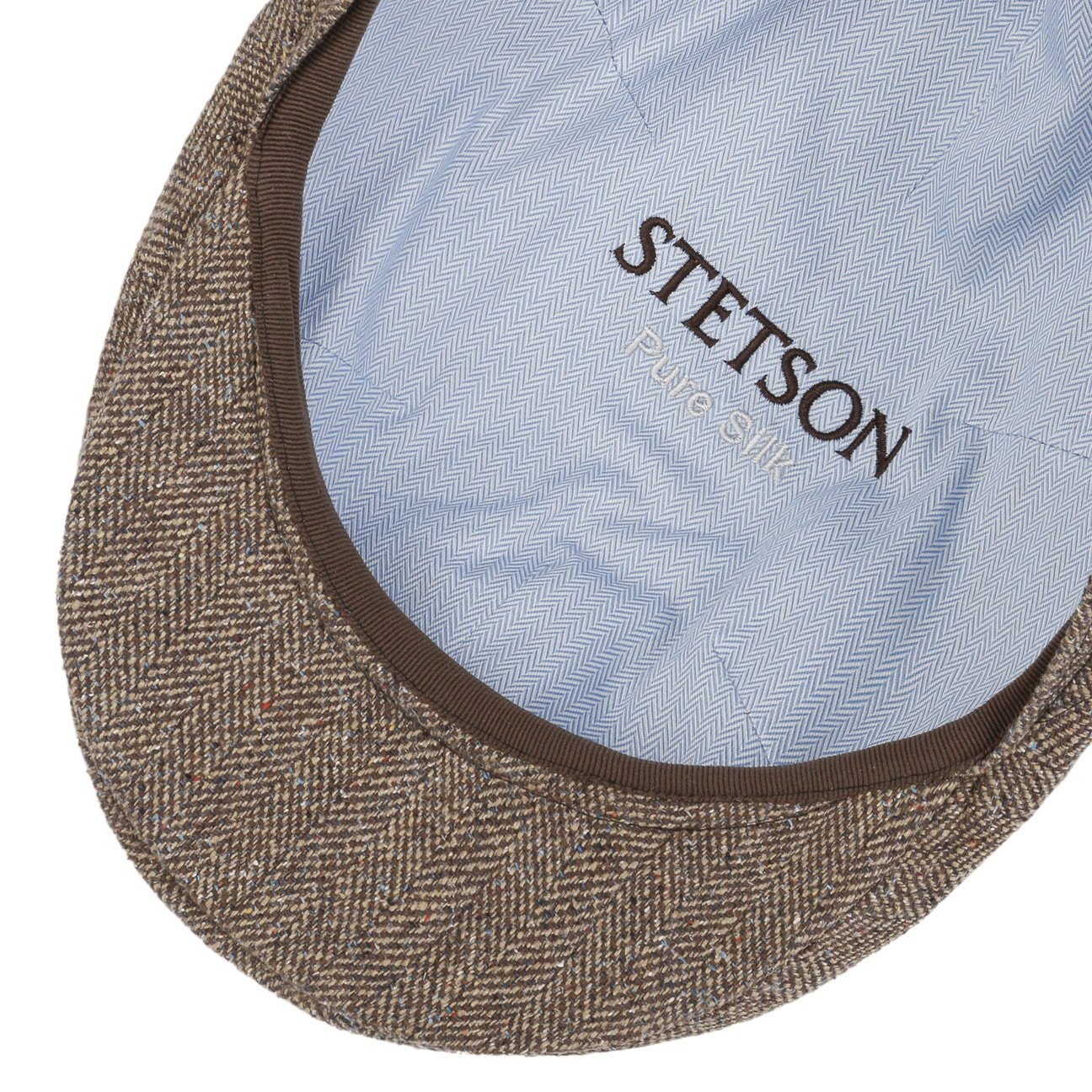 Herringbone UV Silk Driver Flat Cap by Stetson - JJ Hat Center ®