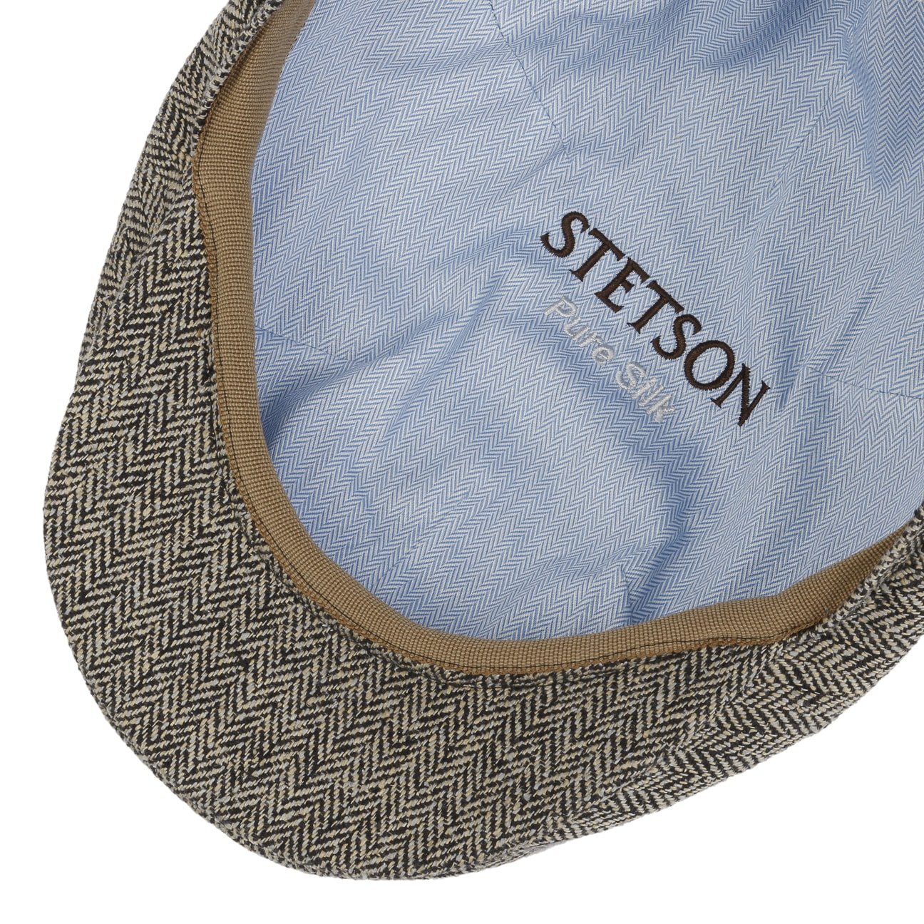 Herringbone UV Silk Driver Flat Cap by Stetson - JJ Hat Center ®