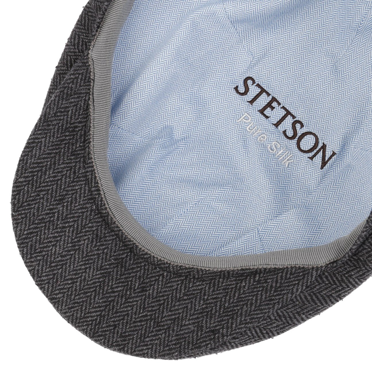 Herringbone UV Silk Driver Flat Cap by Stetson - JJ Hat Center ®