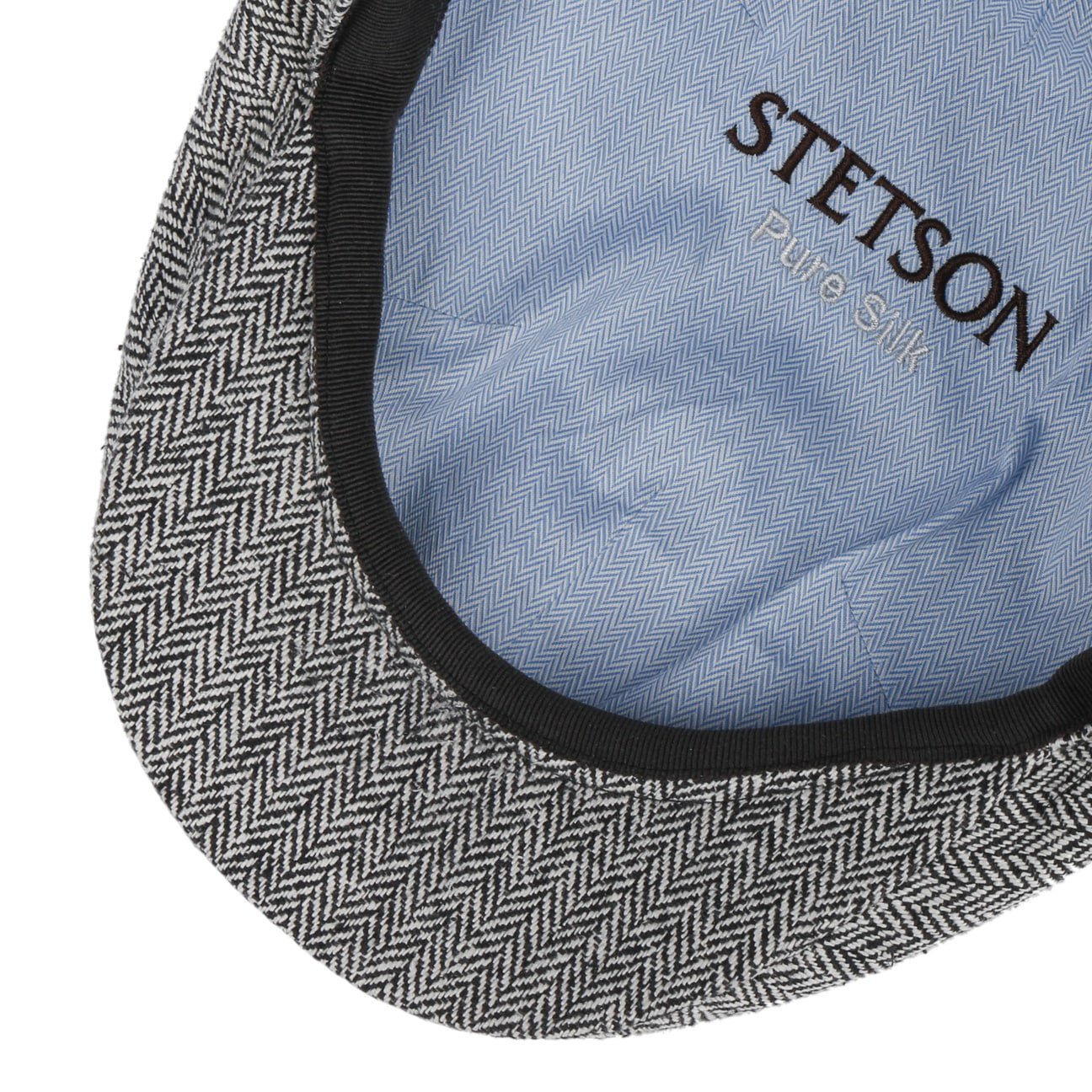 Herringbone UV Silk Driver Flat Cap by Stetson - JJ Hat Center ®