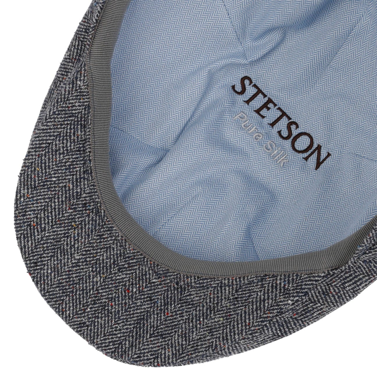 Herringbone UV Silk Driver Flat Cap by Stetson - JJ Hat Center ®