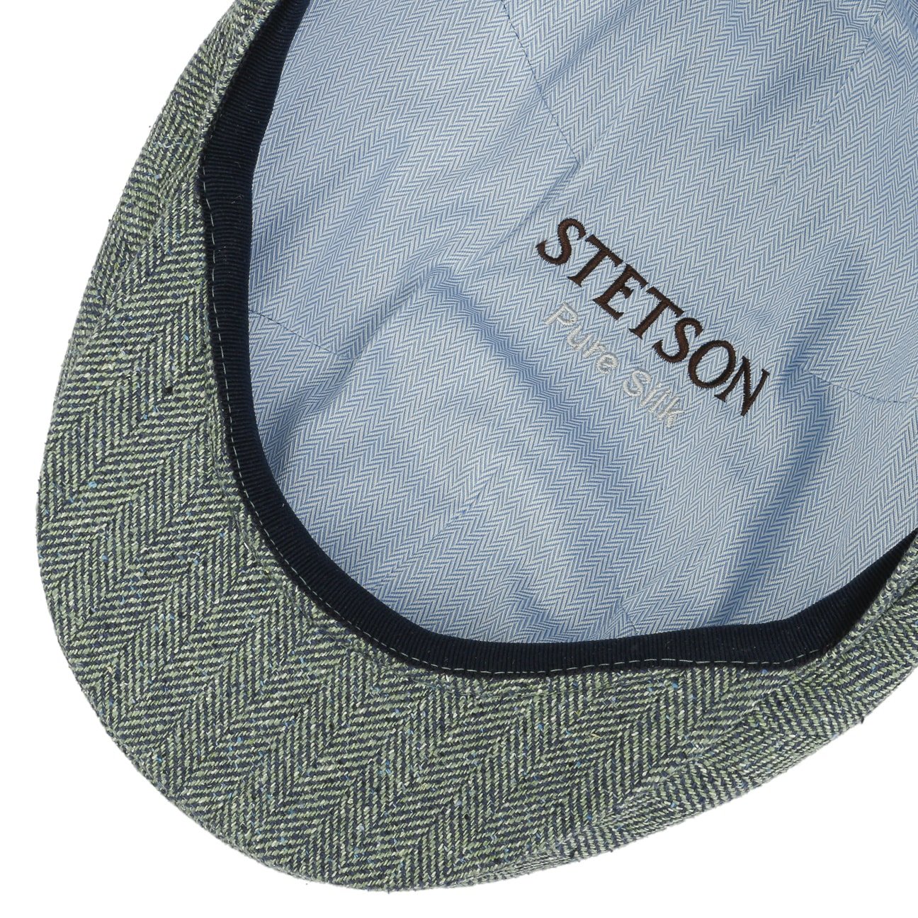 Herringbone UV Silk Driver Flat Cap by Stetson - JJ Hat Center ®