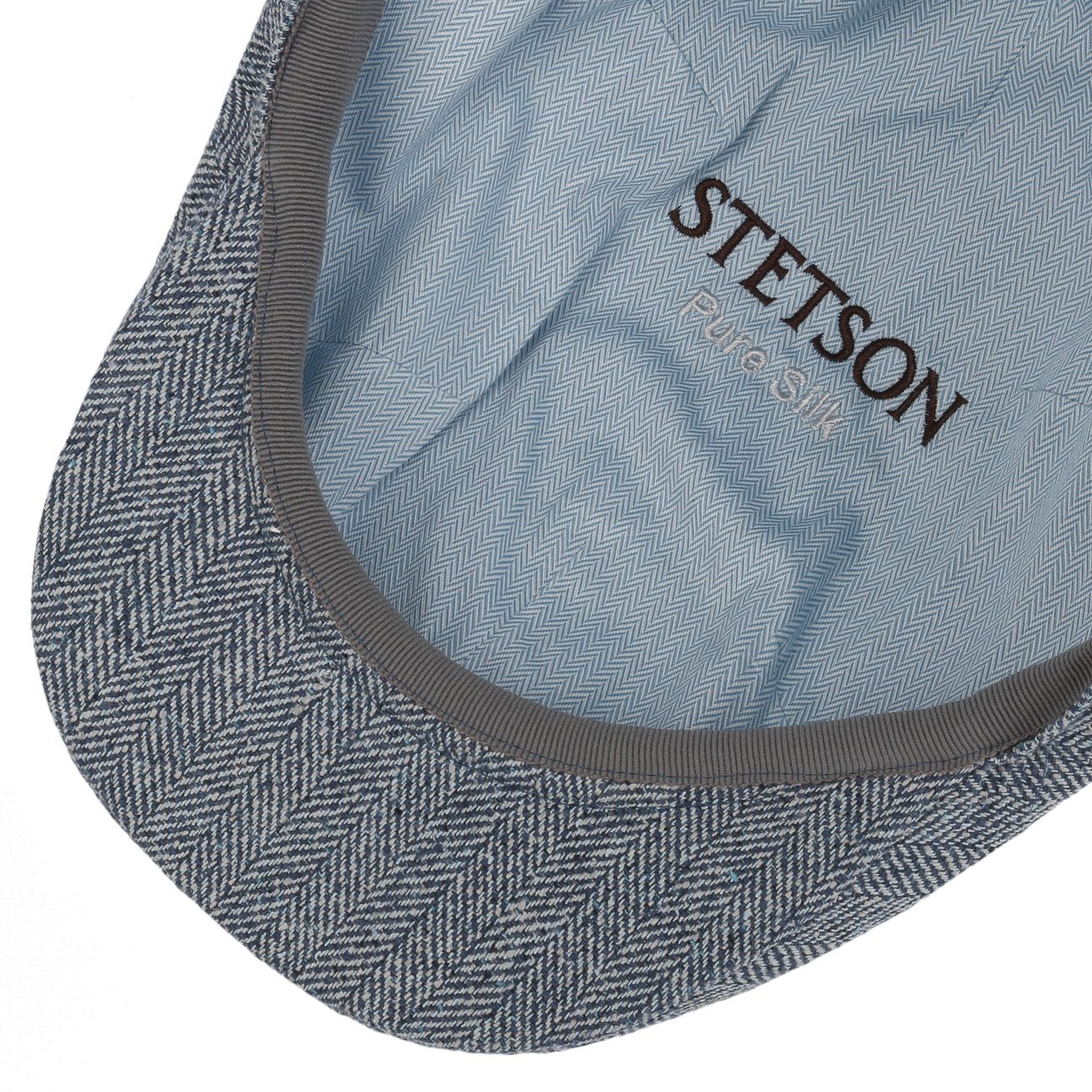 Herringbone UV Silk Driver Flat Cap by Stetson - JJ Hat Center ®