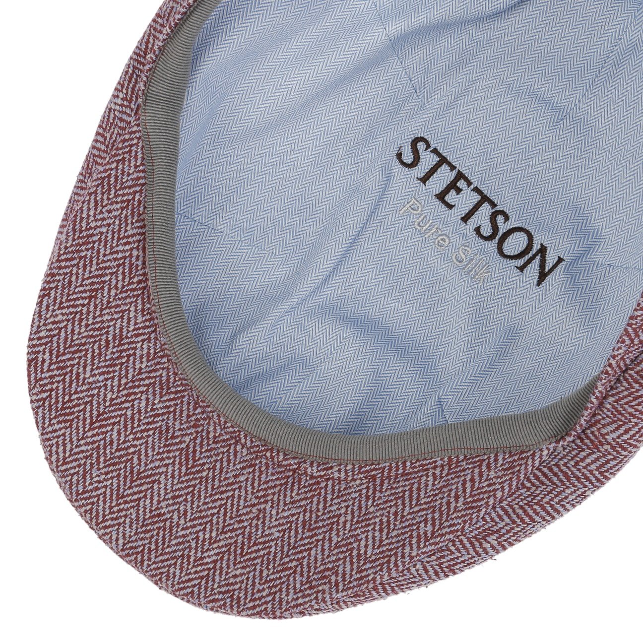 Herringbone UV Silk Driver Flat Cap by Stetson - JJ Hat Center ®