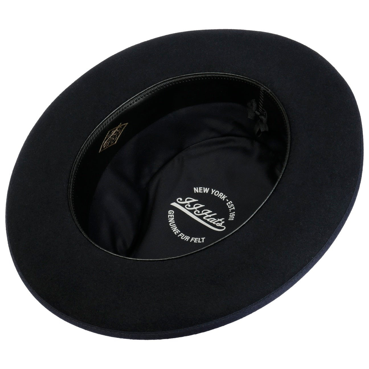 ハル NEWERA FEILER ブラック Banded edge Fedora Furfelt