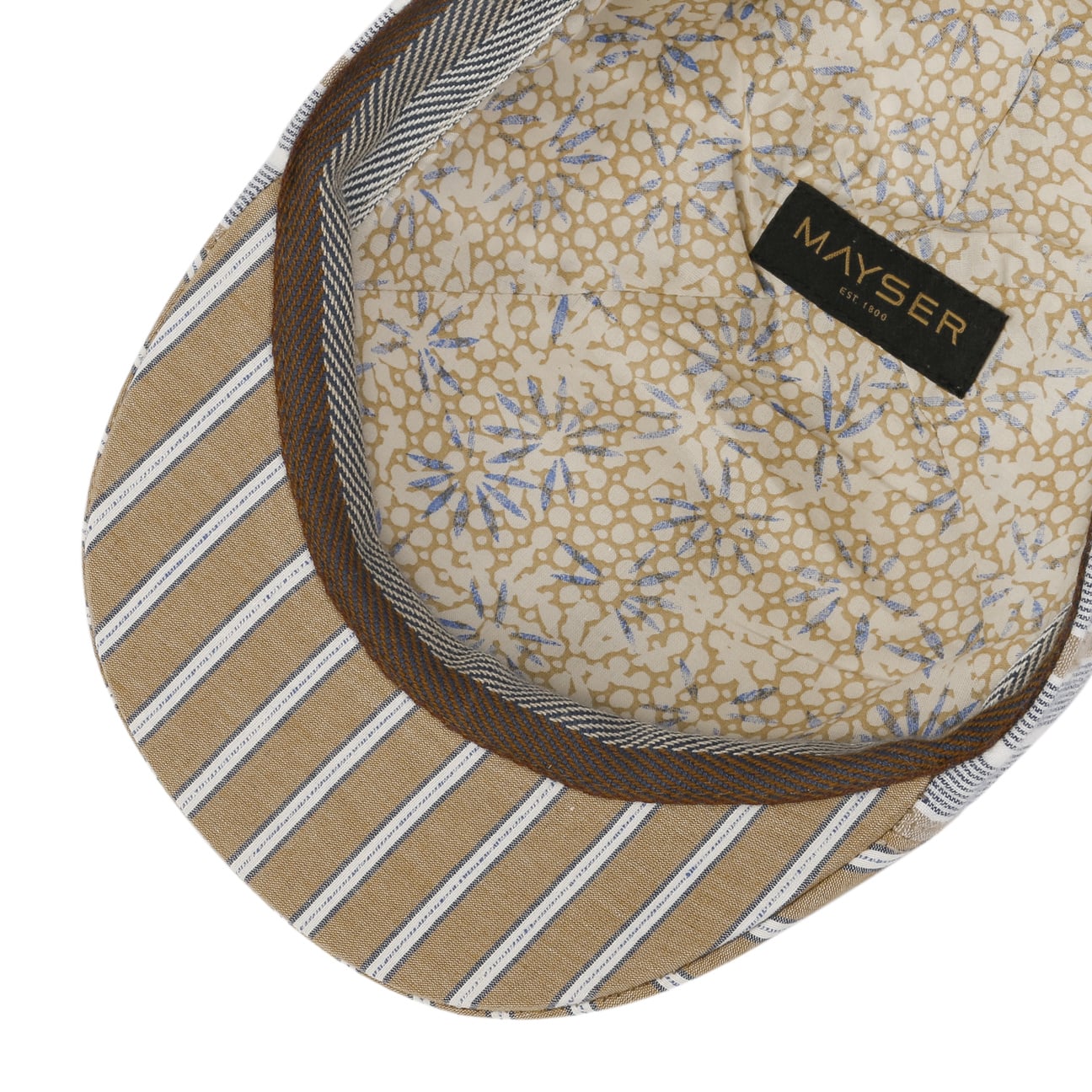 Paddy Two Stripes Cotton Flat Cap by Mayser - JJ Hat Center ®