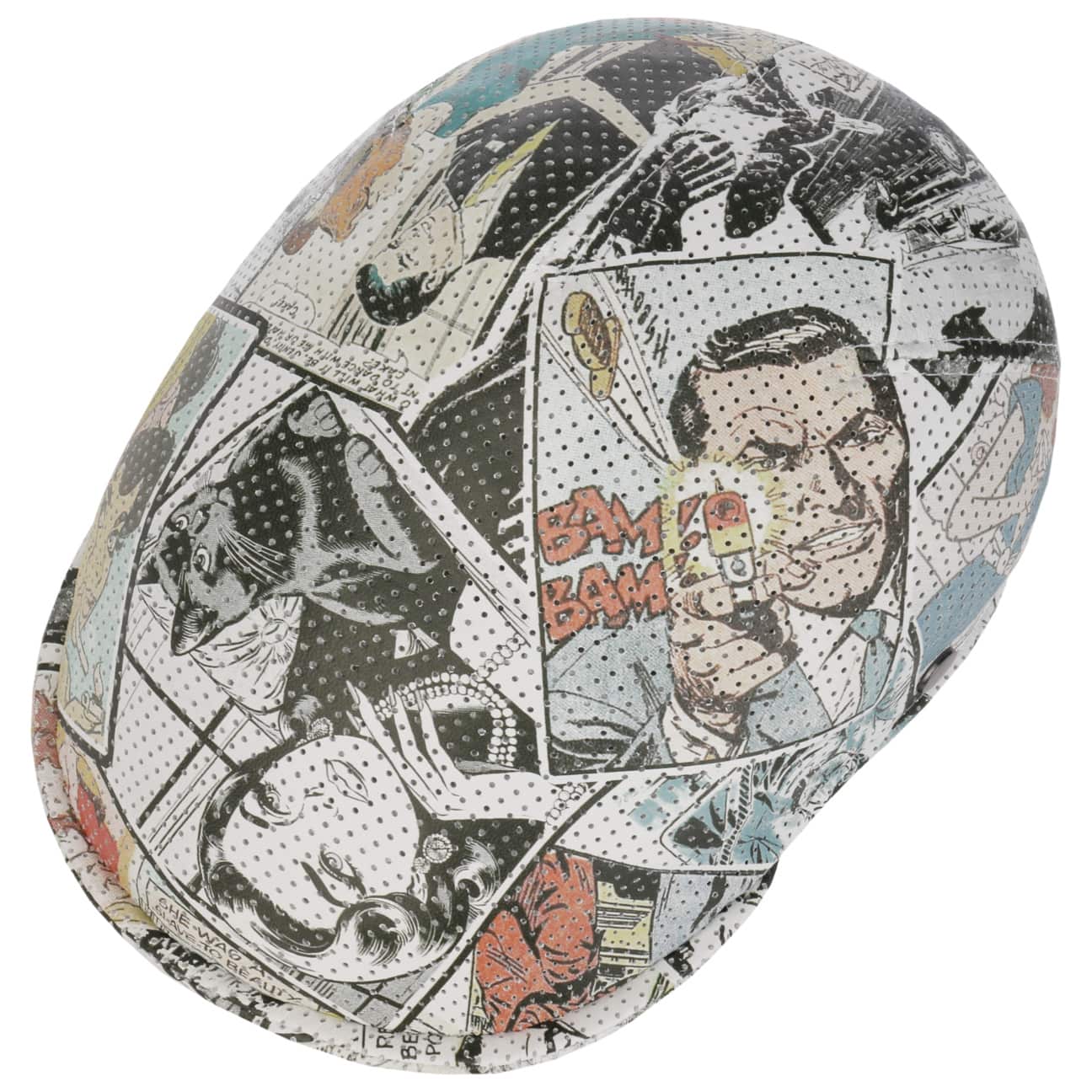 Leather Perforiert Comic Flat Cap - JJ Hat Center ®