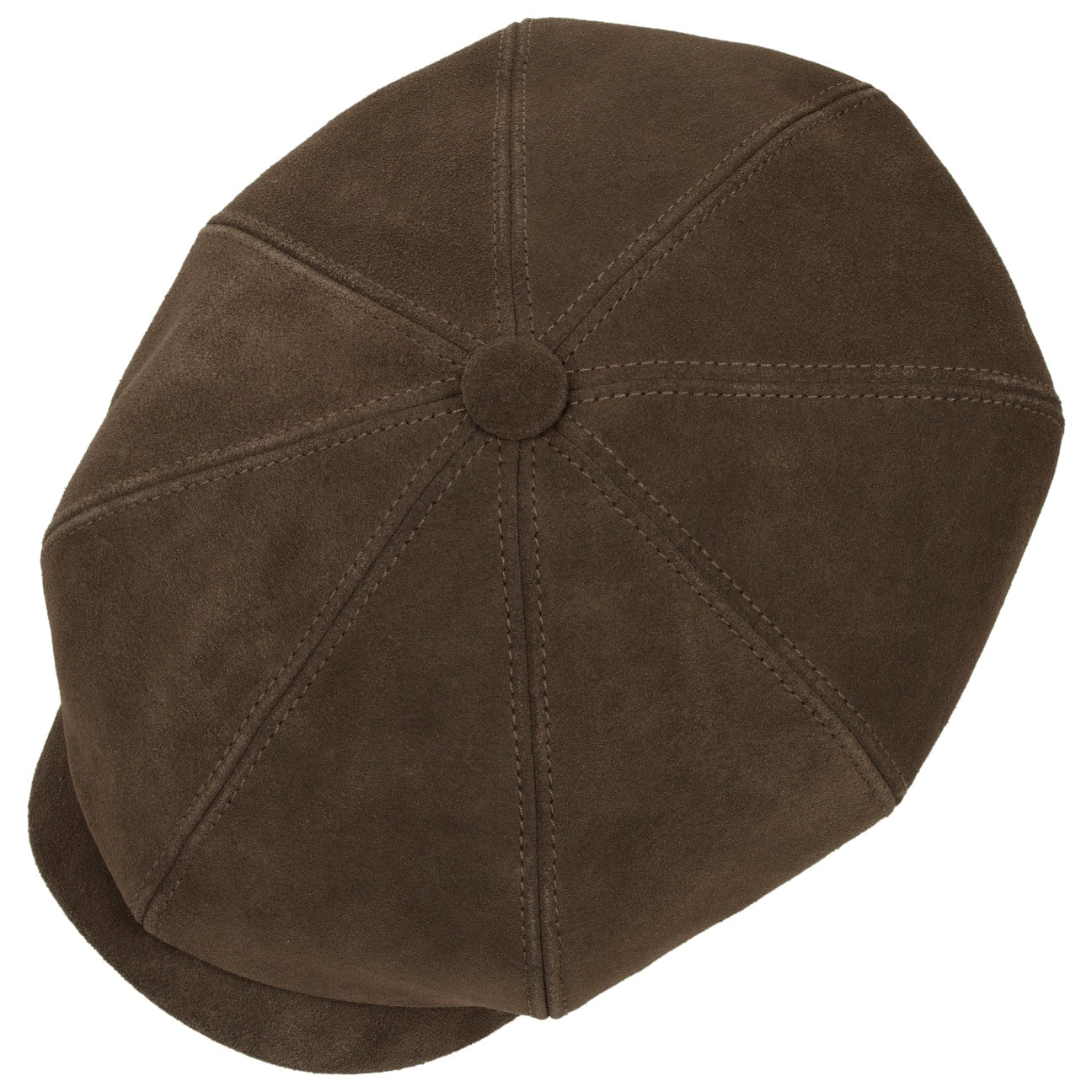 8 Panel Suede Calfskin Flat Cap - JJ Hat Center ®