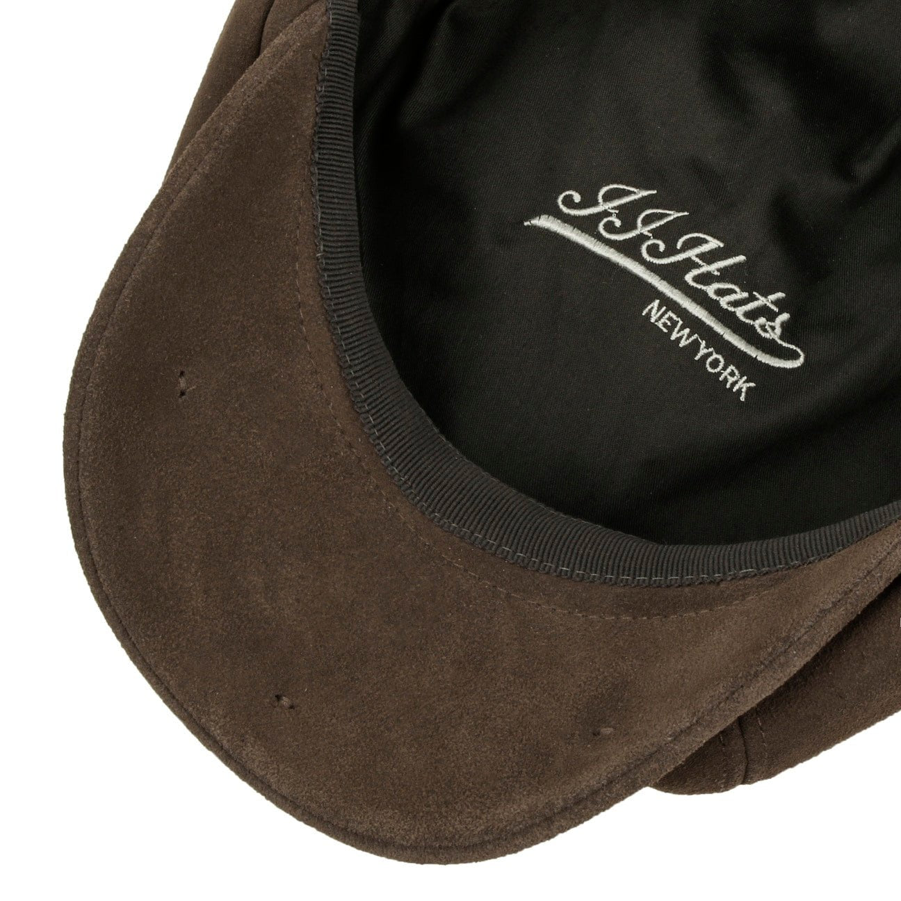 8 Panel Suede Calfskin Flat Cap - JJ Hat Center ®