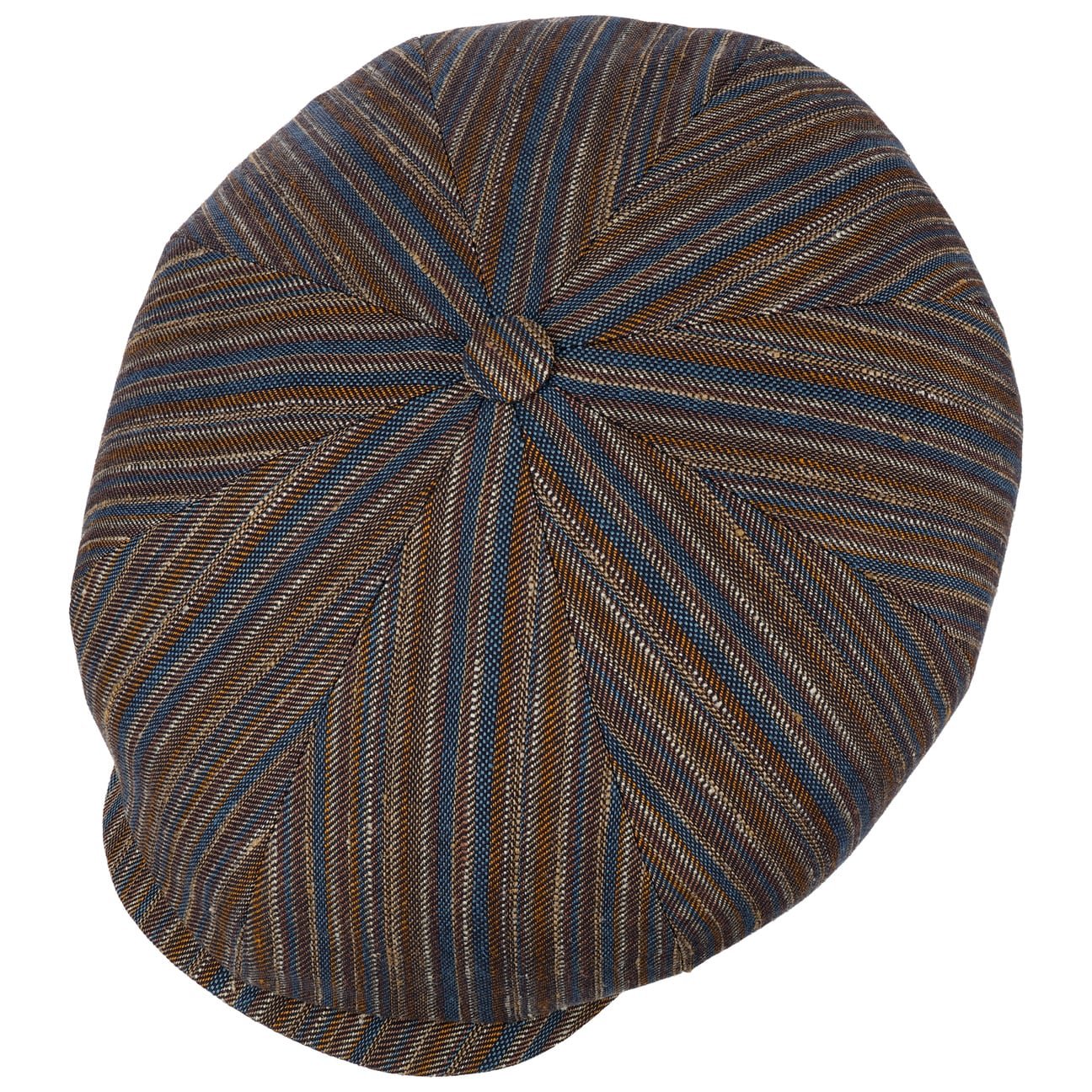 Stripe Barista 8 Panel Flat Cap