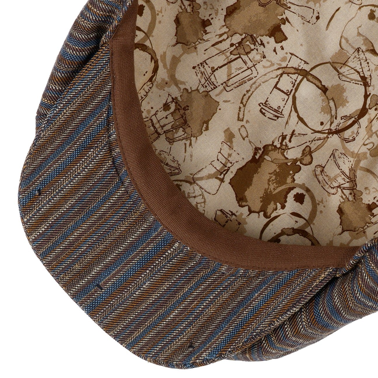 Stripe Barista 8 Panel Flat Cap