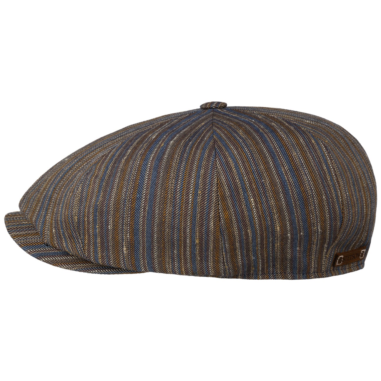 Stripe Barista 8 Panel Flat Cap
