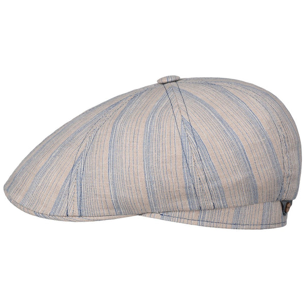 Tesrick Stripe Linen Flat Cap